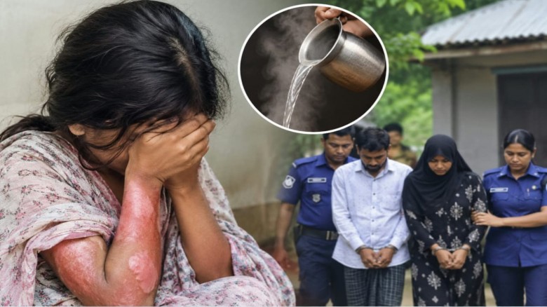 কিশোরির গায়ে গরম পানি নিক্ষেপ এর অভিযোগে গ্রেফতার...